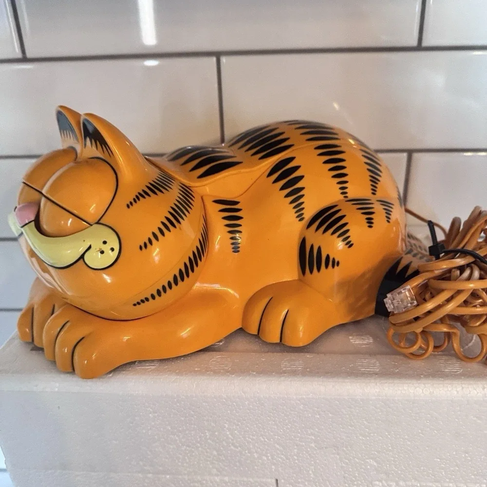Vintage 1986 Tyco Garfield Telephone 80s Collectible w/ Box And Inserts